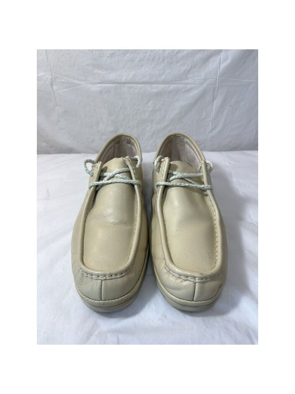 Oleg Cassini beige Leather Loafers Boat size 9.5 M